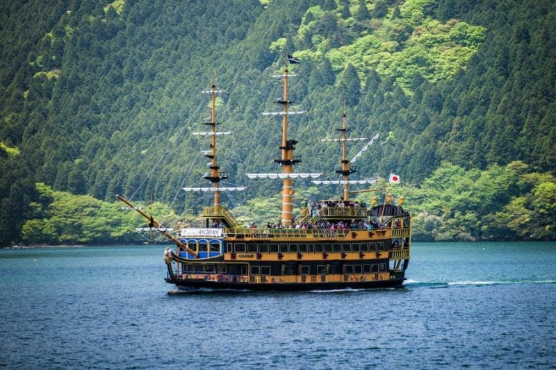 Views of Mt Fuji from a Pirate Ship on Lake Ashinoko, Hakone