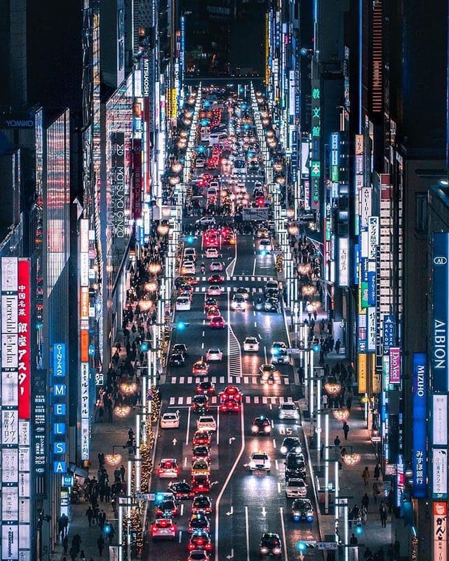 Japan, Honshu, Tokyo, Ginza, Hermes Store Window Display and